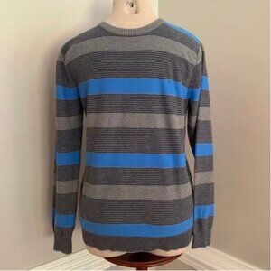Pure Stuff Boy's Blue and Gray Striped Sweater L (14-15)
